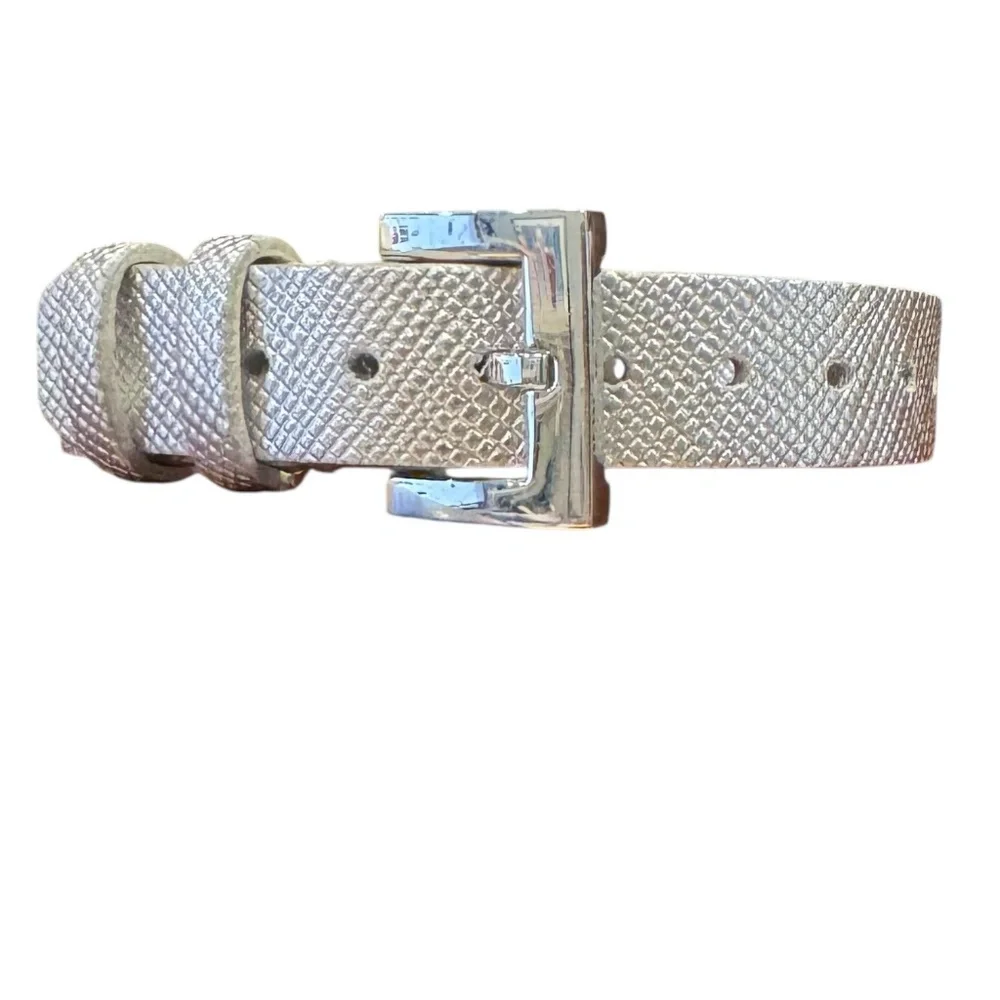 TORY BURCH SILVER CASE & SILVER LEATHER STRAP FITBIT BRACELET